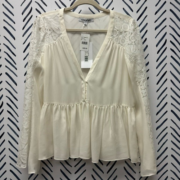 L - NWT! Elizabeth & James Lija Long Sleeved Blouse