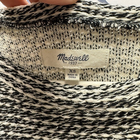 XS - Madewell Mixed Knit Sweater in Black and White