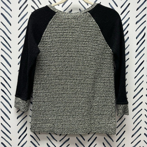 XS - Madewell Mixed Knit Sweater in Black and White