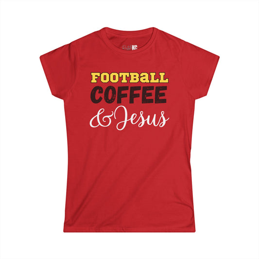Football, Coffee, & Jesus Women's Tee