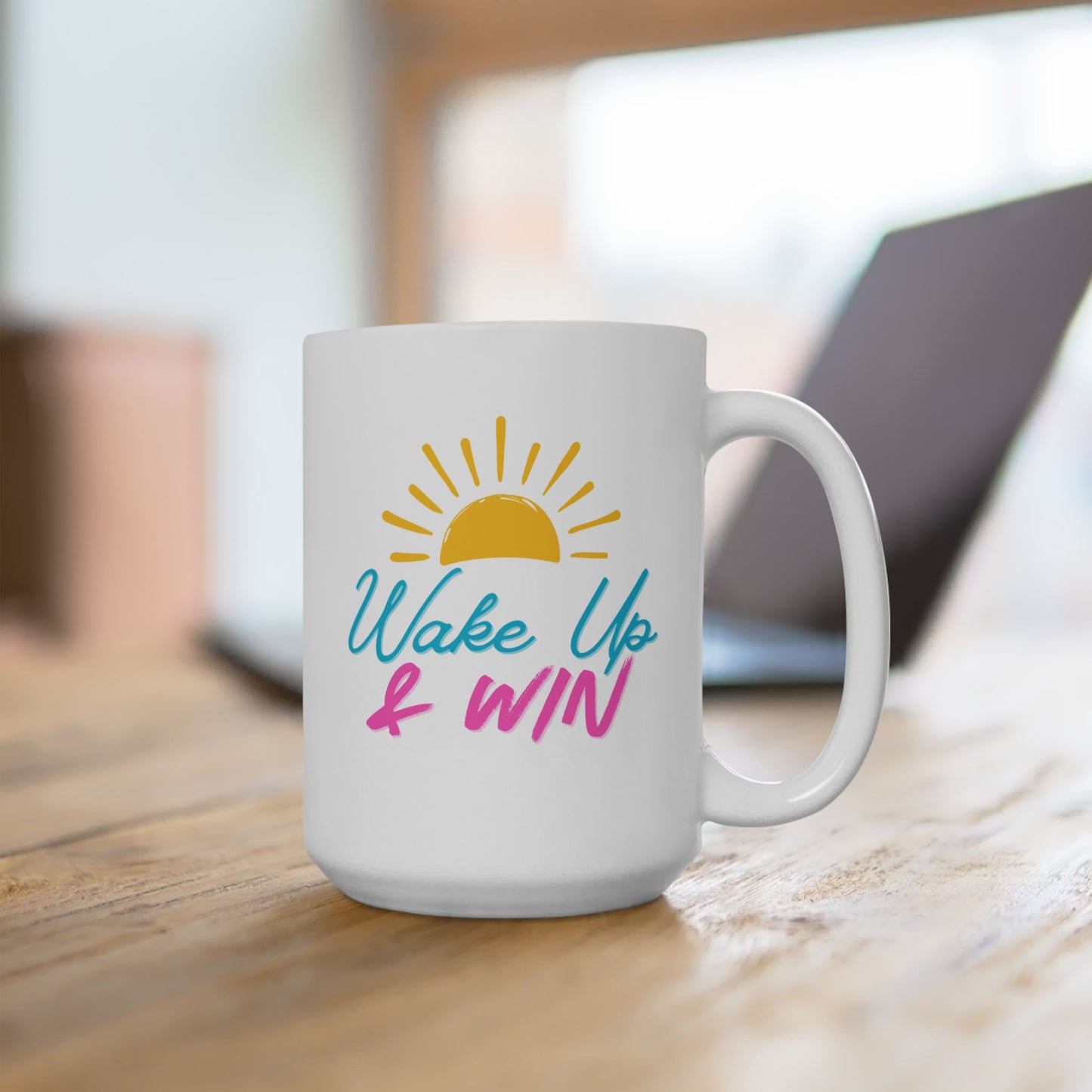 Wake Up & Win Motivational Coffee Mug