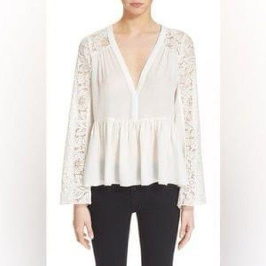 L - NWT! Elizabeth & James Lija Long Sleeved Blouse