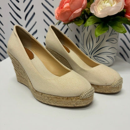 J. Crew Cream Wedge Espadrilles - 6