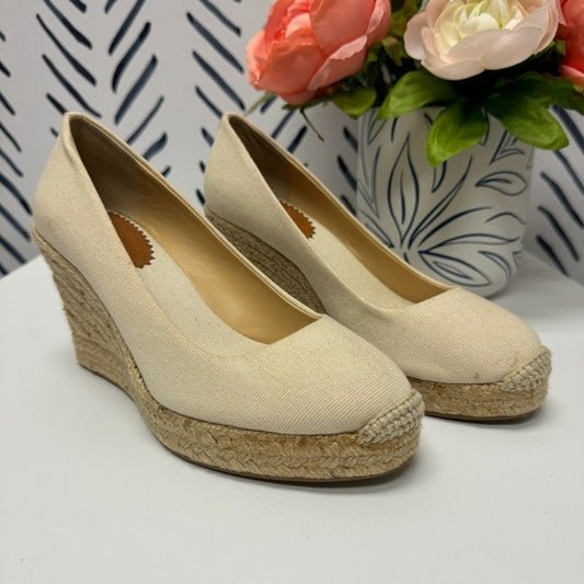 J. Crew Cream Wedge Espadrilles - 6