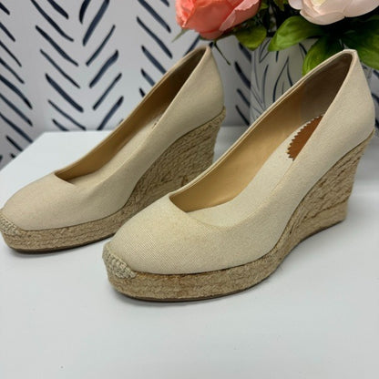 J. Crew Cream Wedge Espadrilles - 6