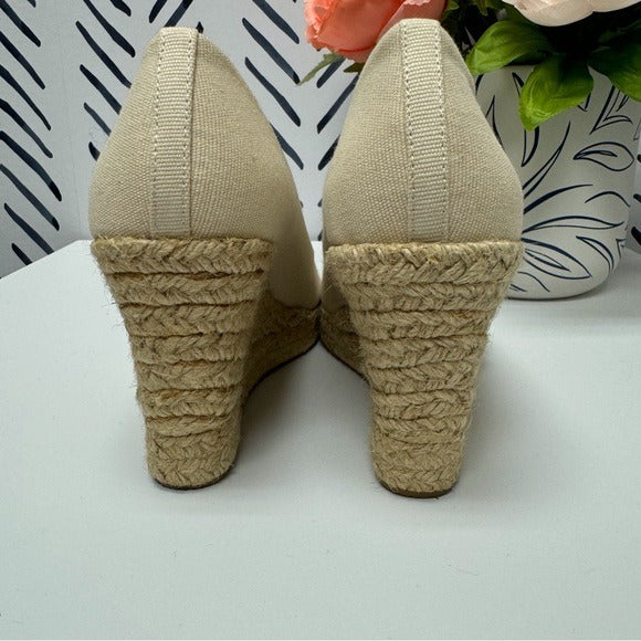 J. Crew Cream Wedge Espadrilles - 6