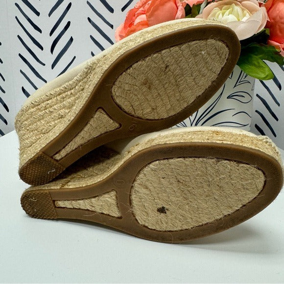 J. Crew Cream Wedge Espadrilles - 6