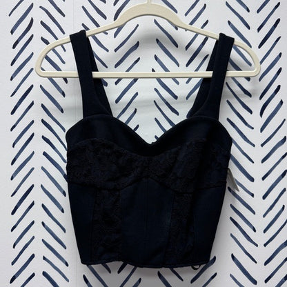 Anthropologie Black Lace Bustier Top - XS