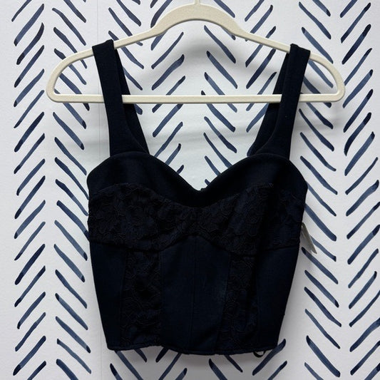 Anthropologie Black Lace Bustier Top - XS