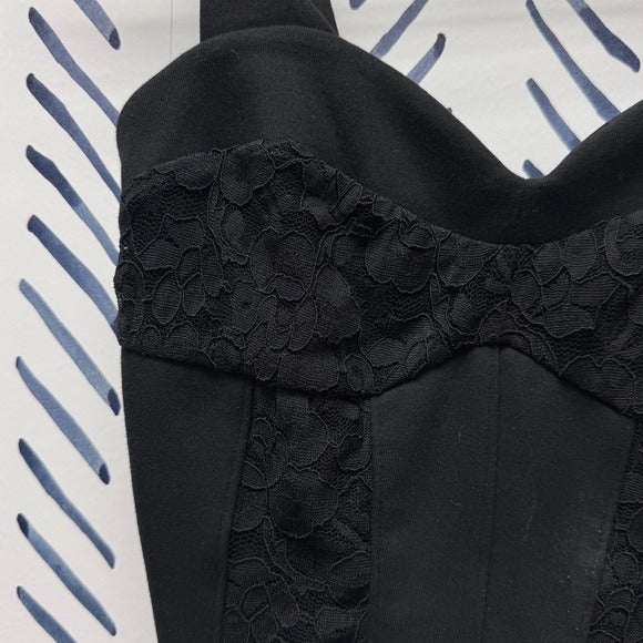 Anthropologie Black Lace Bustier Top - XS