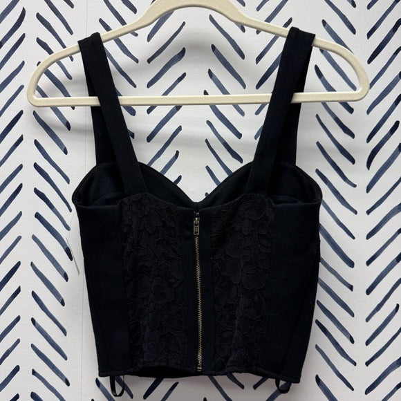 Anthropologie Black Lace Bustier Top - XS