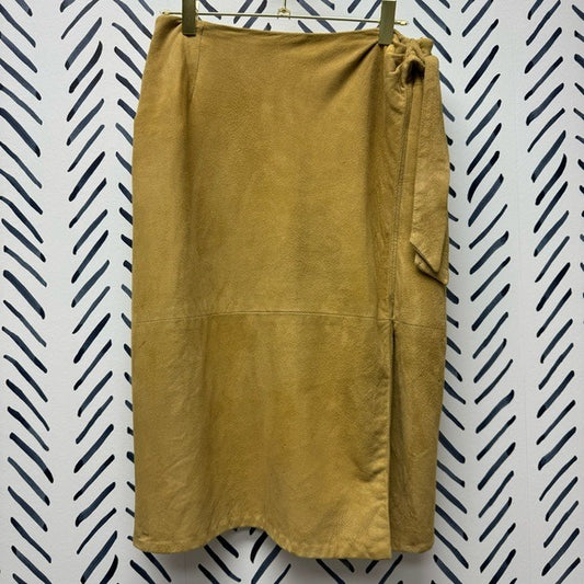 6 - Vintage Oscar de la Renta Suede Skirt with Side Tie